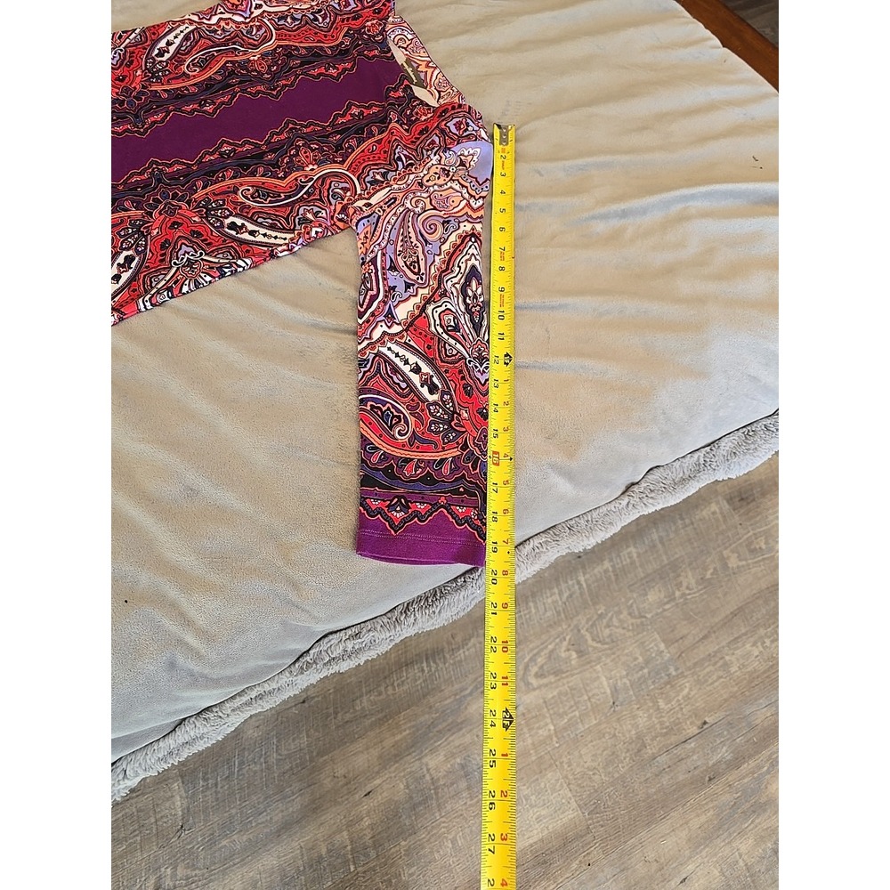 Tommy Bahama Women's S/P Purple Red Multi Color Paisley Pullover Shift Dress - Picture 12 of 14